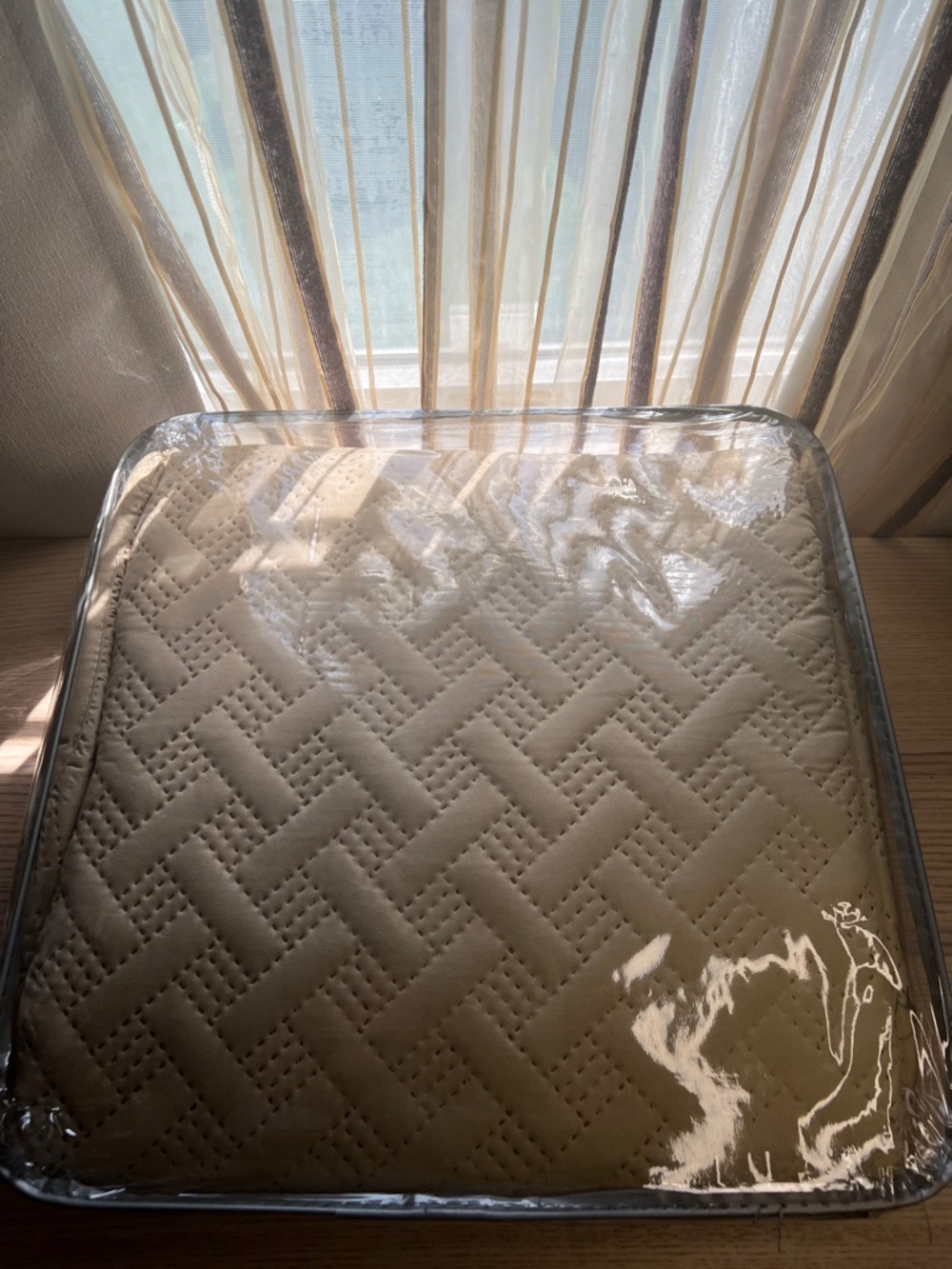 Textured Pattern 3-Piece Quilt Set - Tan - Picture 3 of 3